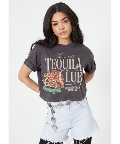 Tequila Club Cropped Graphic Tee