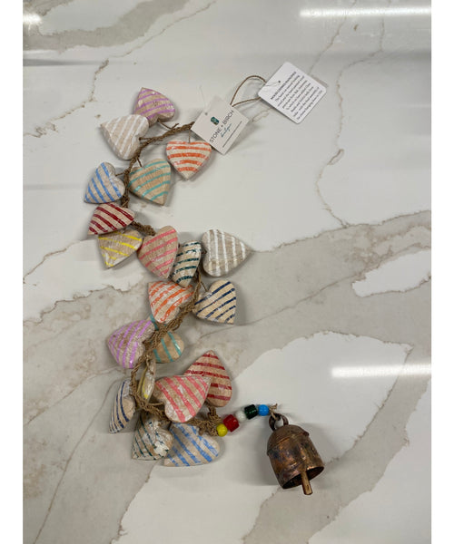Many Striped Hearts Windchime