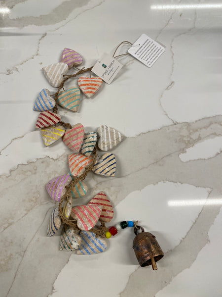 Many Striped Hearts Windchime