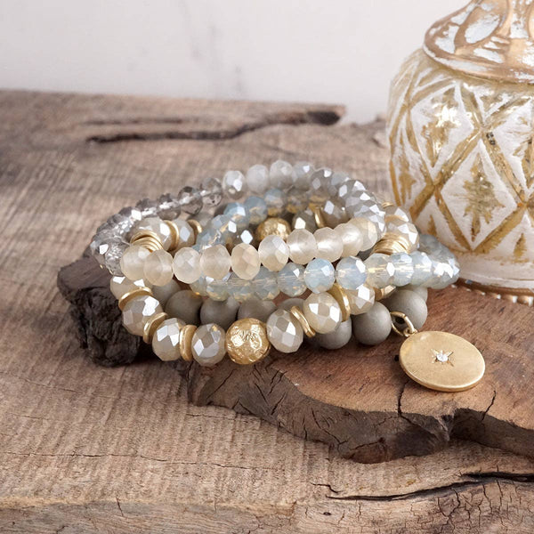 Moonlit Beaded Bracelet Stack