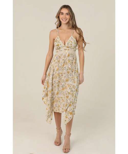 Alora Vintage Floral Midi Dress