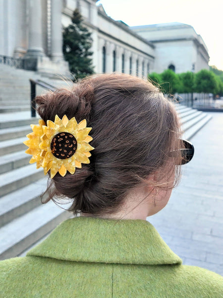Hand-painted Sunflower Claw Hair Clip