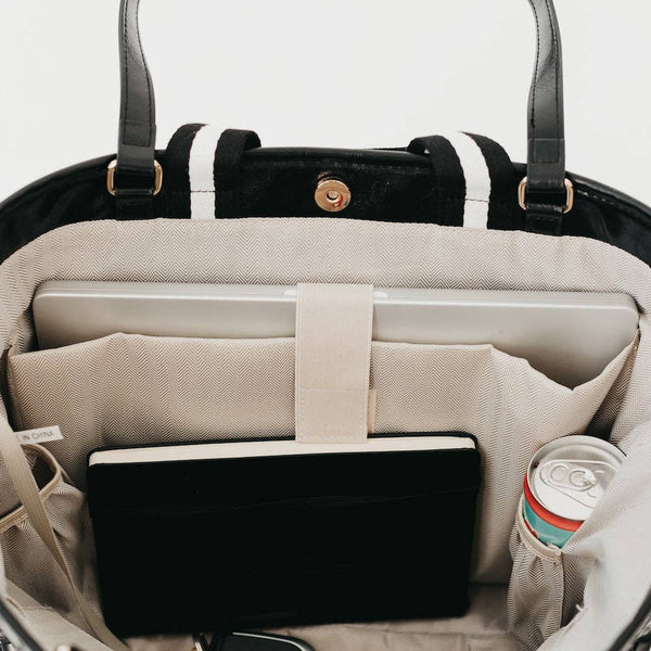 Woven Tiffany Organizer Tote Bag - Brown