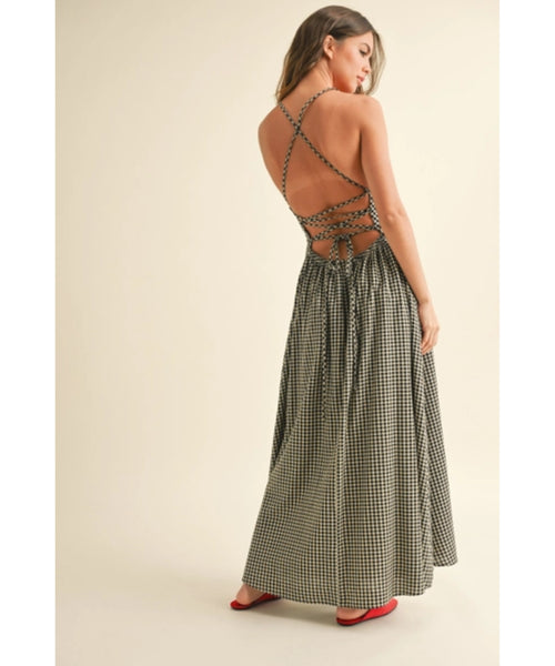 In the Grove Strappy Back Maxi Dress - Black/Wht