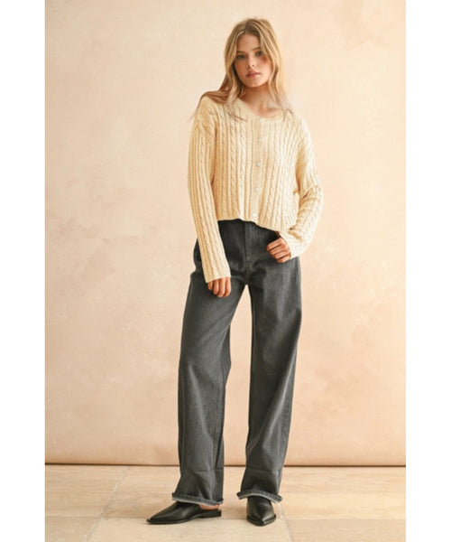 Jenny Light Weight Cable Knit Cardigan