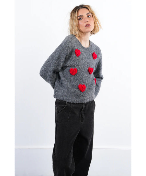 Nikki Embossed Heart Sweater
