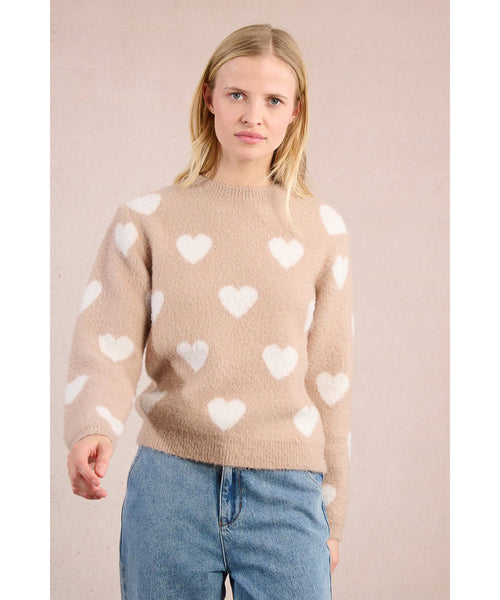 Suzanne Neutral Heart Sweater