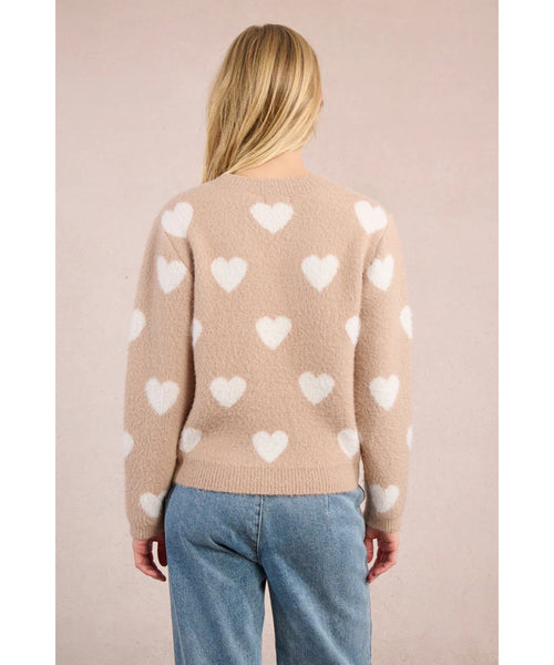 Suzanne Neutral Heart Sweater