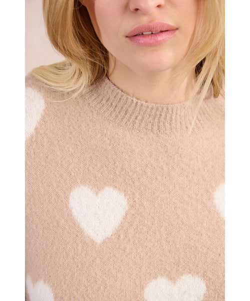 Suzanne Neutral Heart Sweater