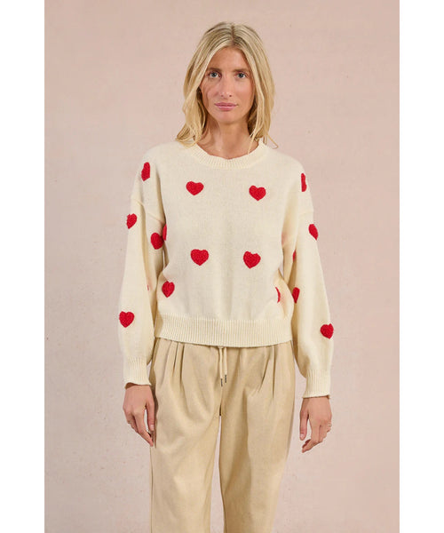 Roxanne Embossed Heart Sweater