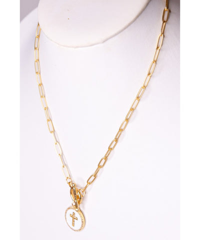 Lena Toggle Front Cross Necklace