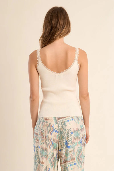 Lace Ribbed Tank Top