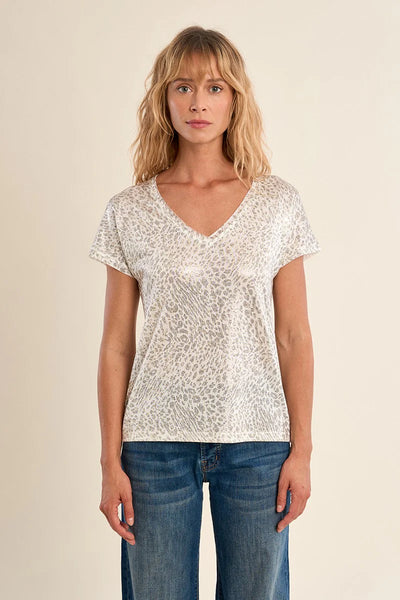 Katy Iridescent Leopard Print Top