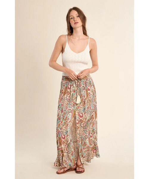 Penny Tassel Tie Maxi Skirt