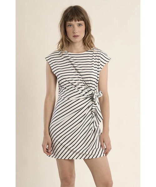 Bree Striped Tie Front Mini Dress