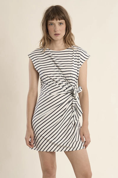 Bree Striped Tie Front Mini Dress