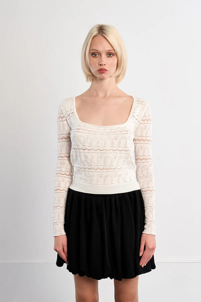 Rissa Square Neck Knit Top