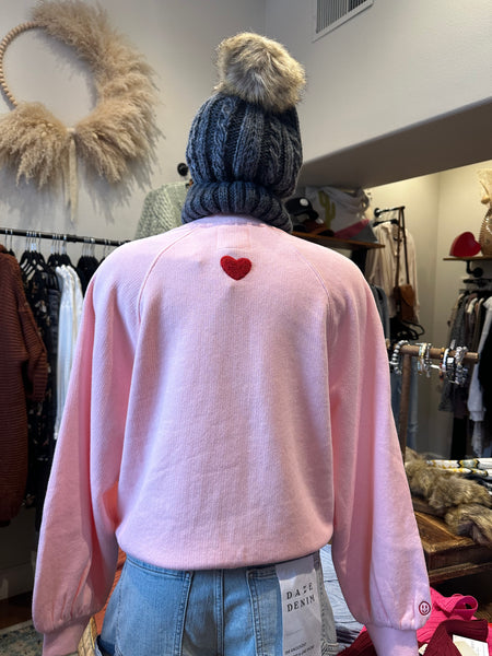 Adore Embroidered Heart Crew Neck