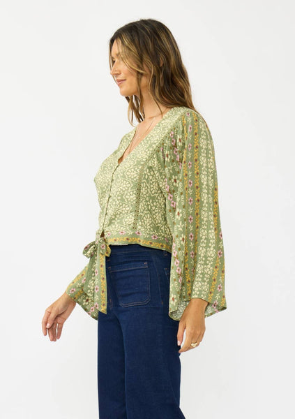 Daphne Button-Down Tie Front Blouse