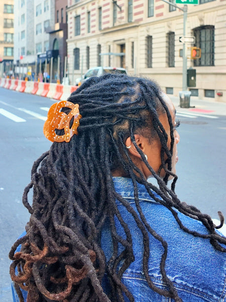 Hand-painted Pretzel Hair Claw Clip