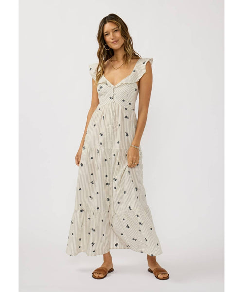 Indie Embroidered Tiered Maxi Dress