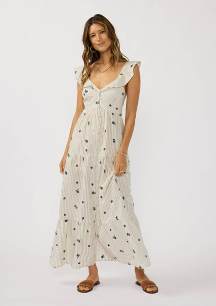 Indie Embroidered Tiered Maxi Dress