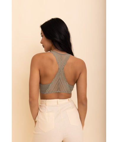 Lace/Racerback Bralette - Sage