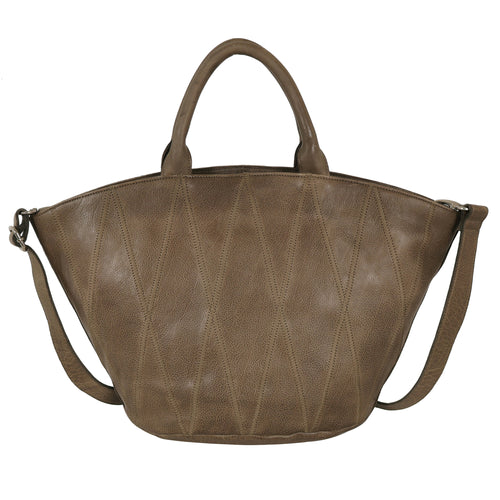Chloe Diamond Leather Crossbody Bag - Walnut