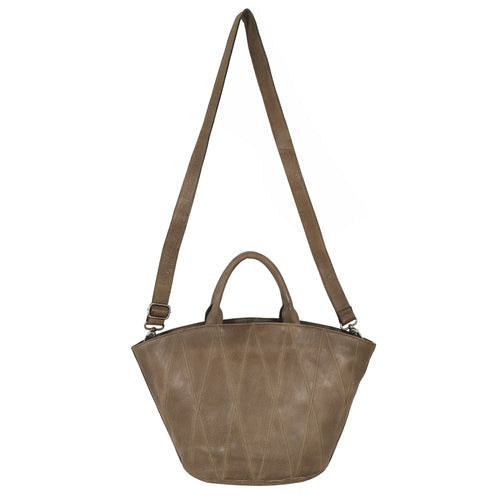 Chloe Diamond Leather Crossbody Bag - Walnut