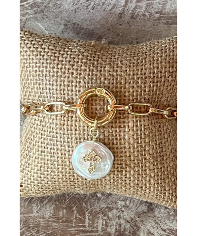 Pearl Cross Bracelet