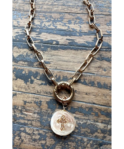 Pearl Cross Necklace