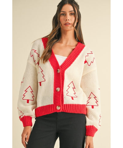 Ring The Bells Christmas Cardigan Sweater - Red