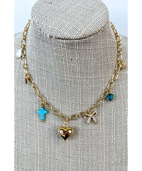 Puffy Heart Charm Necklace