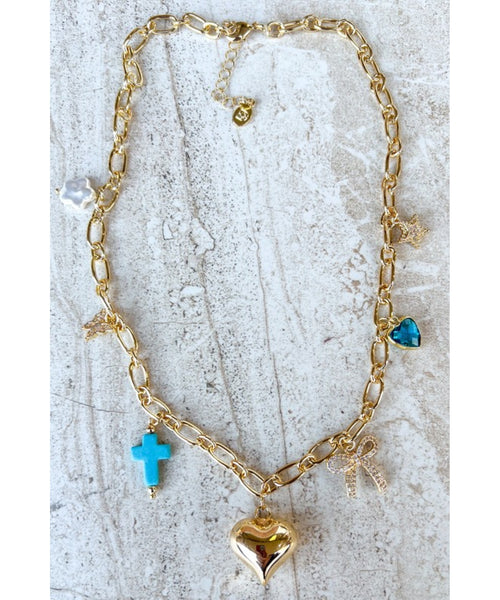 Puffy Heart Charm Necklace