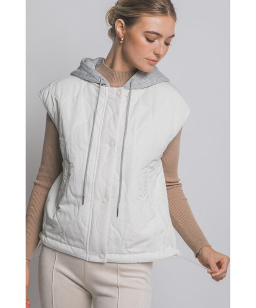 Marcia Quilted Vest - Ivory