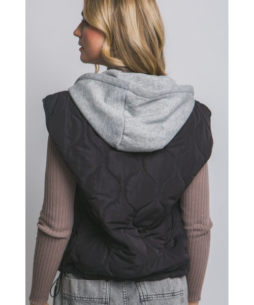Marcia Quilted Vest - Black