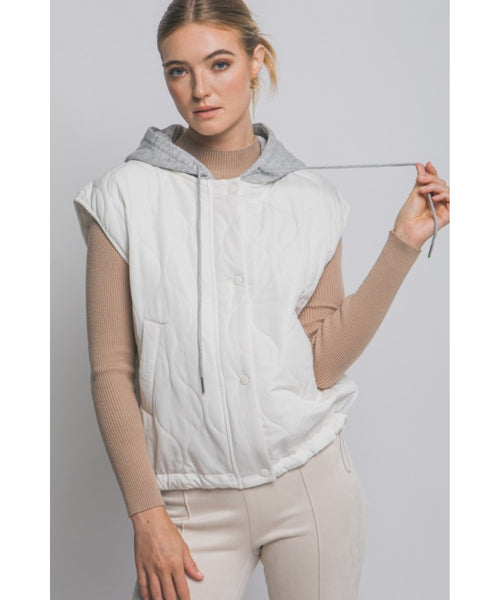 Marcia Quilted Vest - Ivory