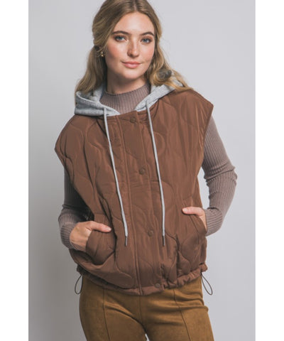 Marcia Quilted Vest - Mocha