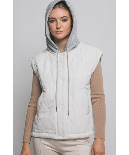 Marcia Quilted Vest - Ivory