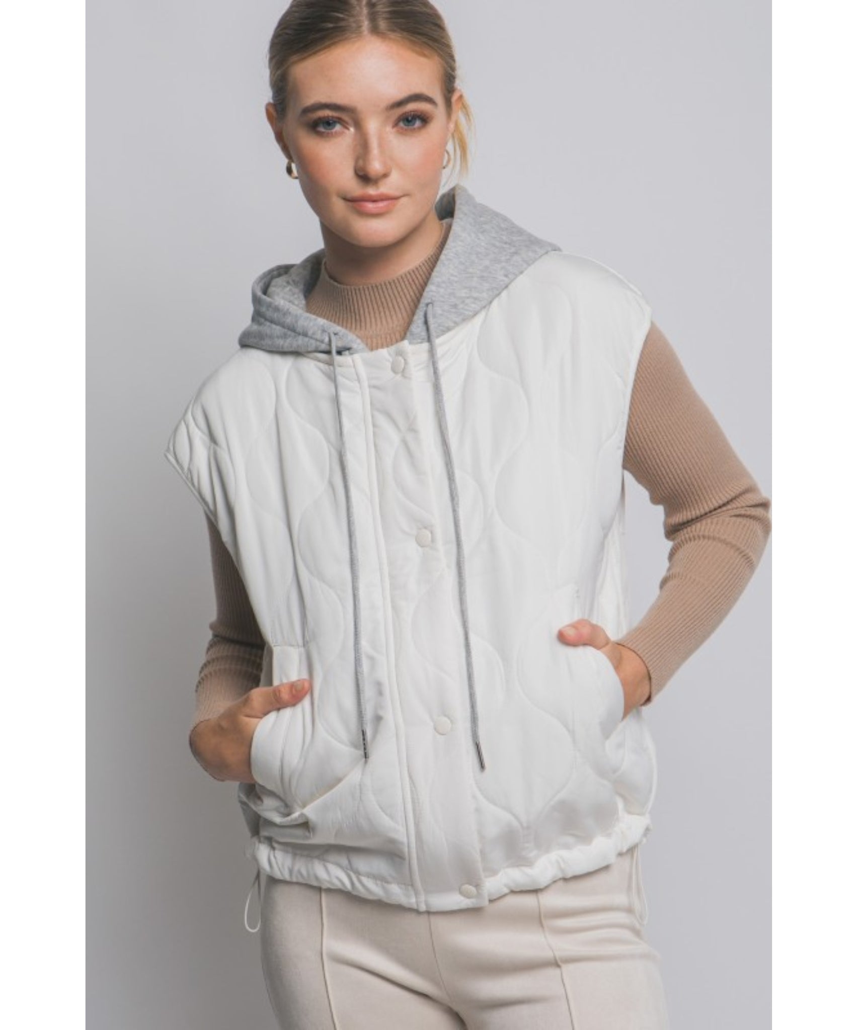 Marcia Quilted Vest - Ivory