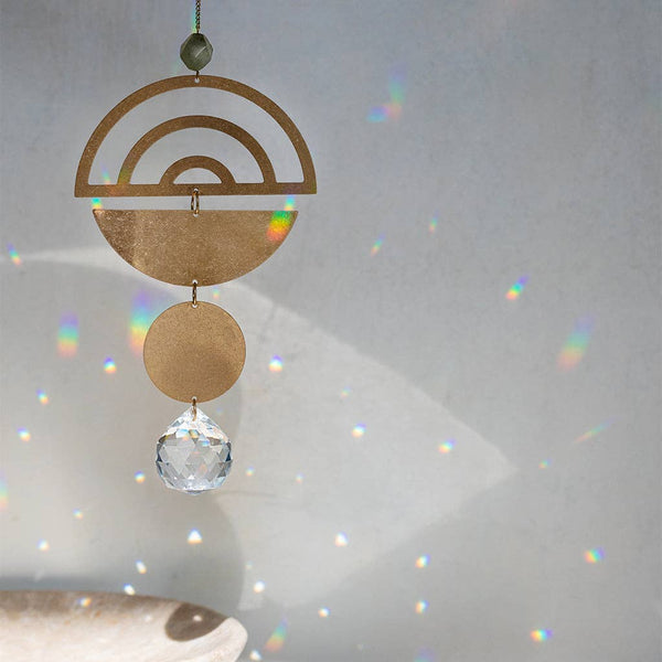 Suncatcher- Botanical Leaf/Amazonite