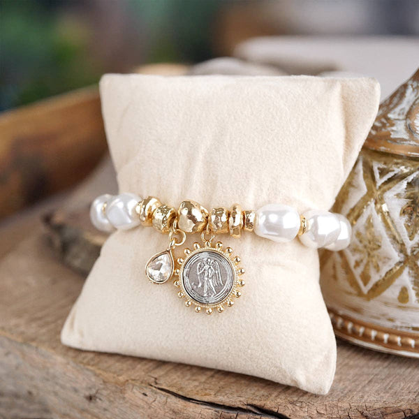 Pearl Angel Charm Bracelet – Gilded Keepsake