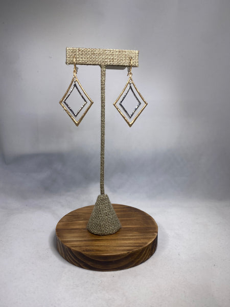 Mixed Metal Diamond Earrings