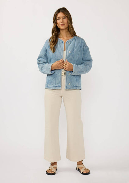 Donni Quilted Denim Jacket With Pockets