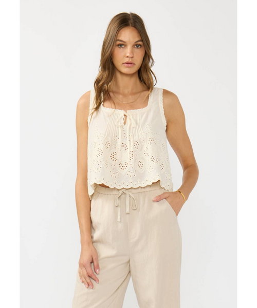 Poppy Eyelet Embroidery Tank Top