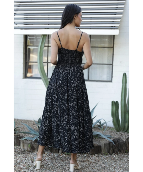 La La Tiered Maxi Dress - Black