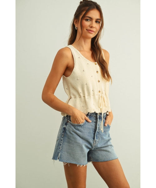 Rosa Scallop Hem Knit Top