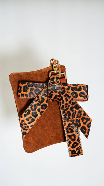 Ace High Suede Wristlet & Hang Off Set of 3: Leopard