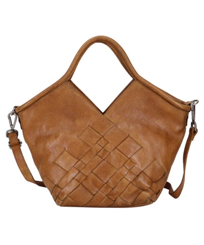 Cassie Woven Tote - Cognac
