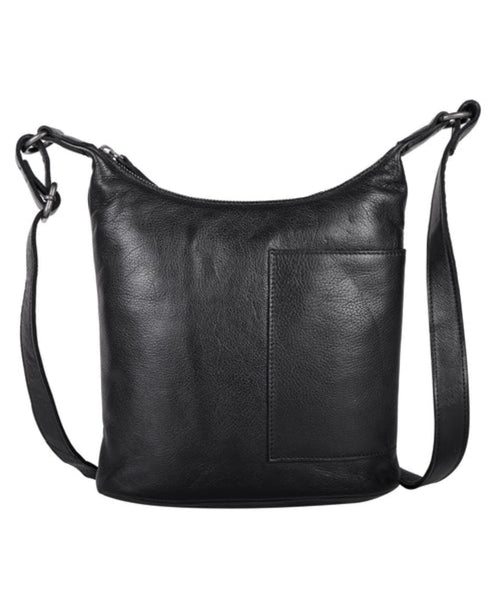 Kari Leather Crossbody - Black